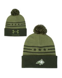 Gear for Sports Under Armour Montana State Bobcats Pom Freedom Beanie UC232FMMSU-GREEN-OSFM